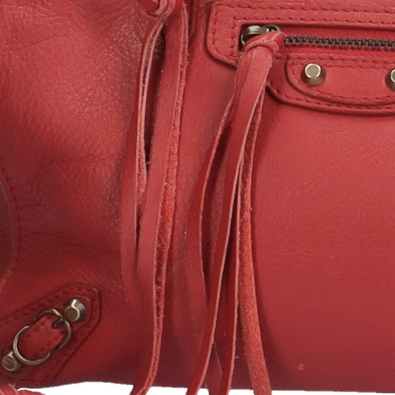 Balenciaga Paper Women's Leather Handbag Red Color