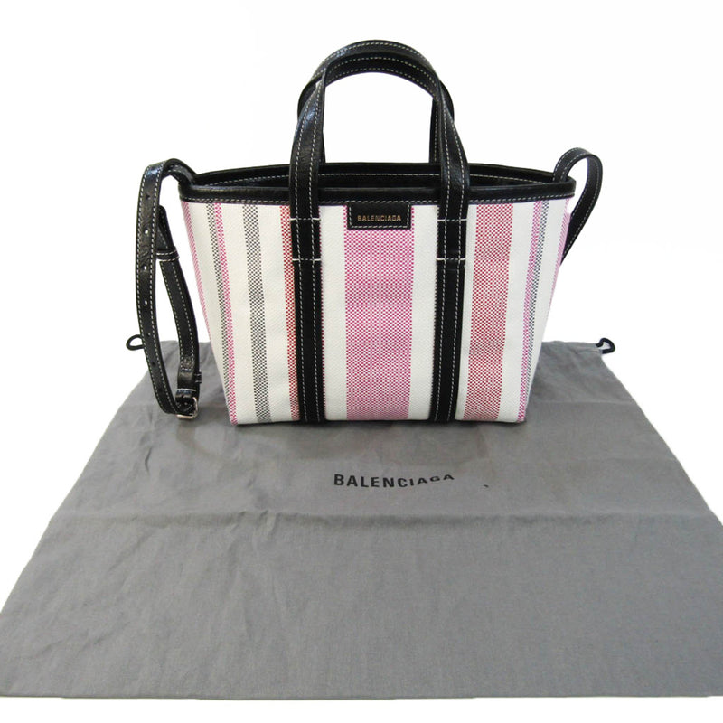 Balenciaga BARBES SMALL 671404 Women's Leather,Polyamide Handbag,Shoulder Bag Black,Pink,Red Color,White