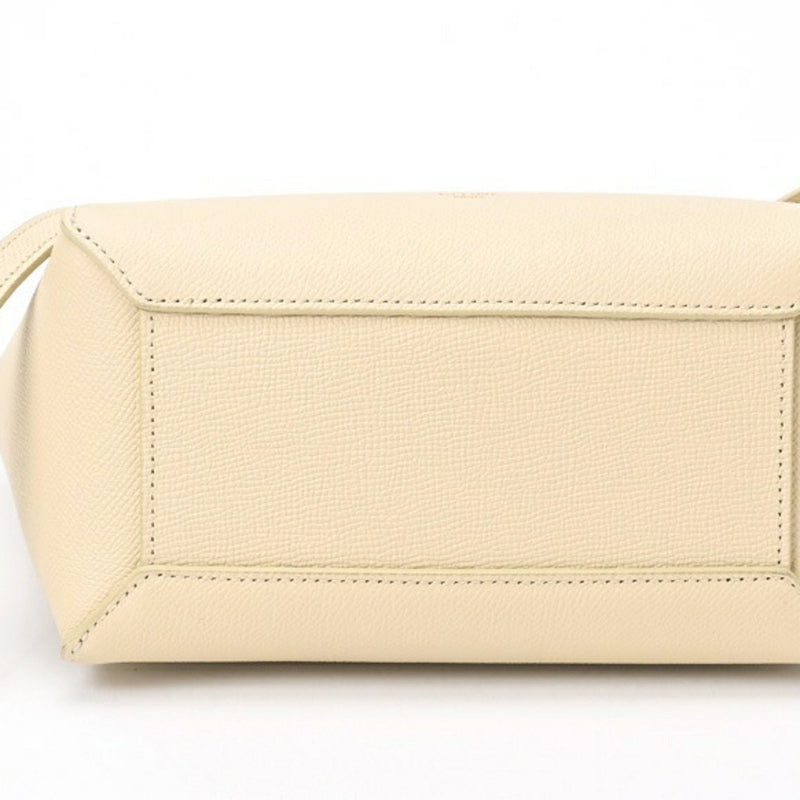 CELINE Belt Bag Nano Shoulder 18900 Grained Calfskin Ivory S-156709