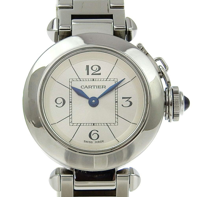 Cartier Miss Pacha Watch 2973 W3140007 Stainless Steel Quartz Analog Display Silver Dial Mispacha Ladies