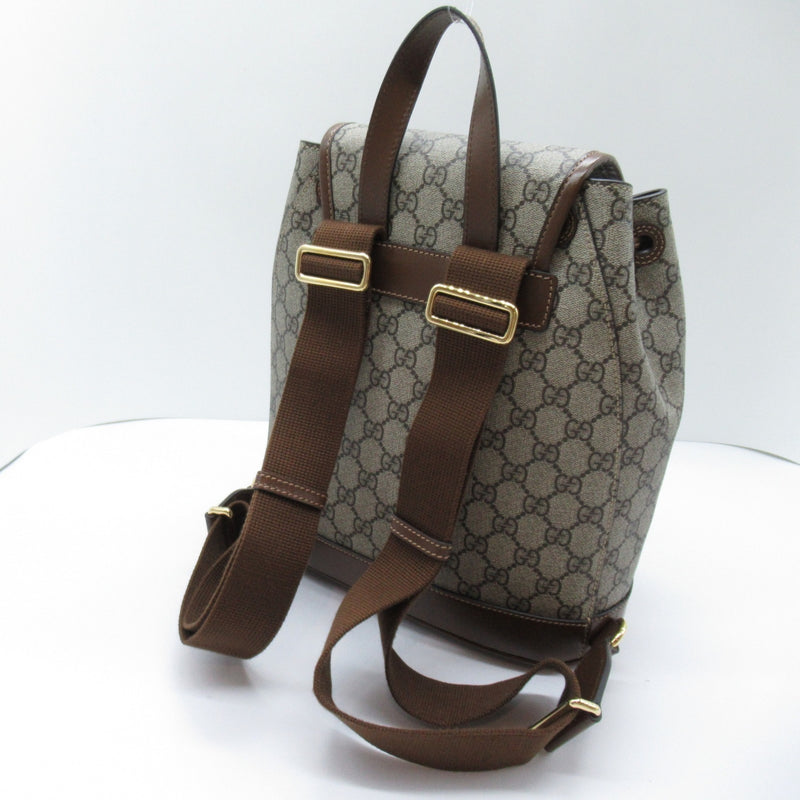 Gucci GG Supreme Backpack Bag Canvas Women's Beige Brown 674147