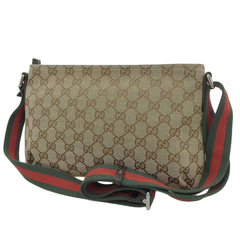 GUCCI GG Canvas Sherry Line Shoulder Bag 189749 001998 Beige