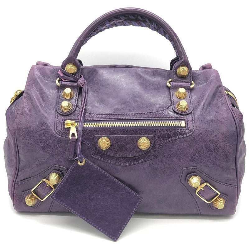 BALENCIAGA Editor's Bag The Giant Midday 207806 Tote Leather Purple