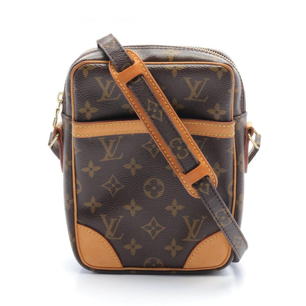 Louis Vuitton Danube Monogram Shoulder Bag, Coated Canvas, Leather, Women's, Brown, M45266