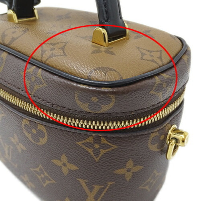 Louis Vuitton LOUIS VUITTON Bag Monogram Reverse Women's Handbag Shoulder 2way Vanity NV PM M45165 Brown Chain Compact