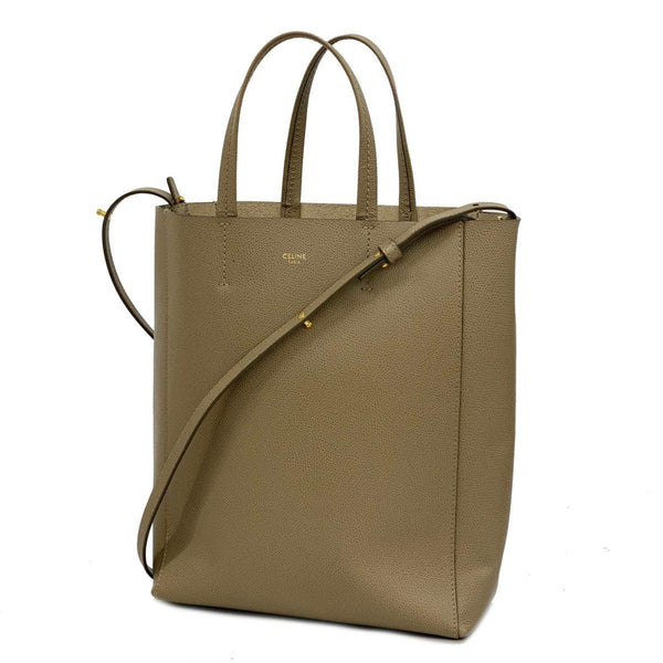 Celine handbag small vertical leather beige ladies