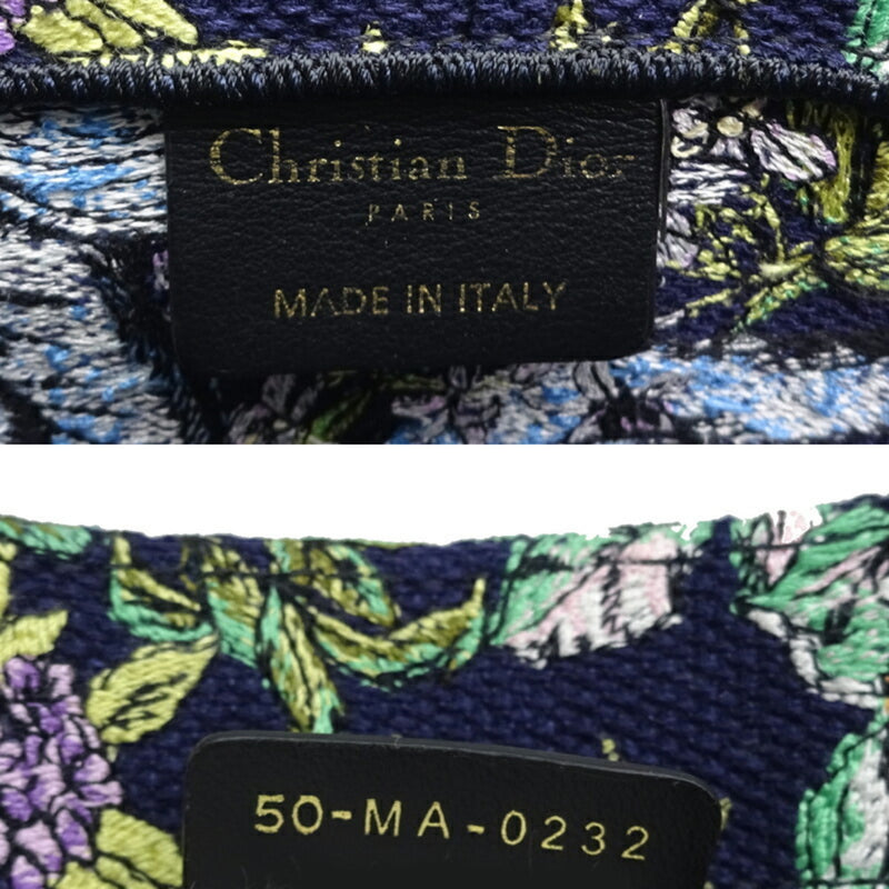 Christian Dior Book Tote Large Women's Bag Canvas Navy