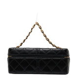 Chanel Matelasse Coco Mark Chain Vanity Bag Makeup Box Black Lambskin Women's CHANEL