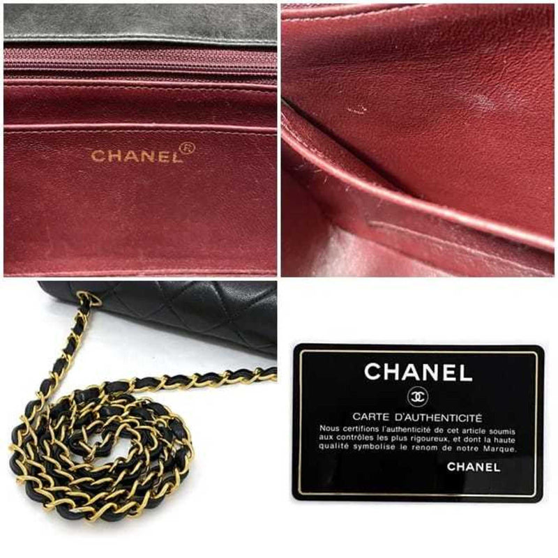 Chanel Chain Shoulder Bag Black Gold Diana A01165 Matrasse 25cm Lambskin CHANEL Single Coco Mark Turnlock Women's Luxury