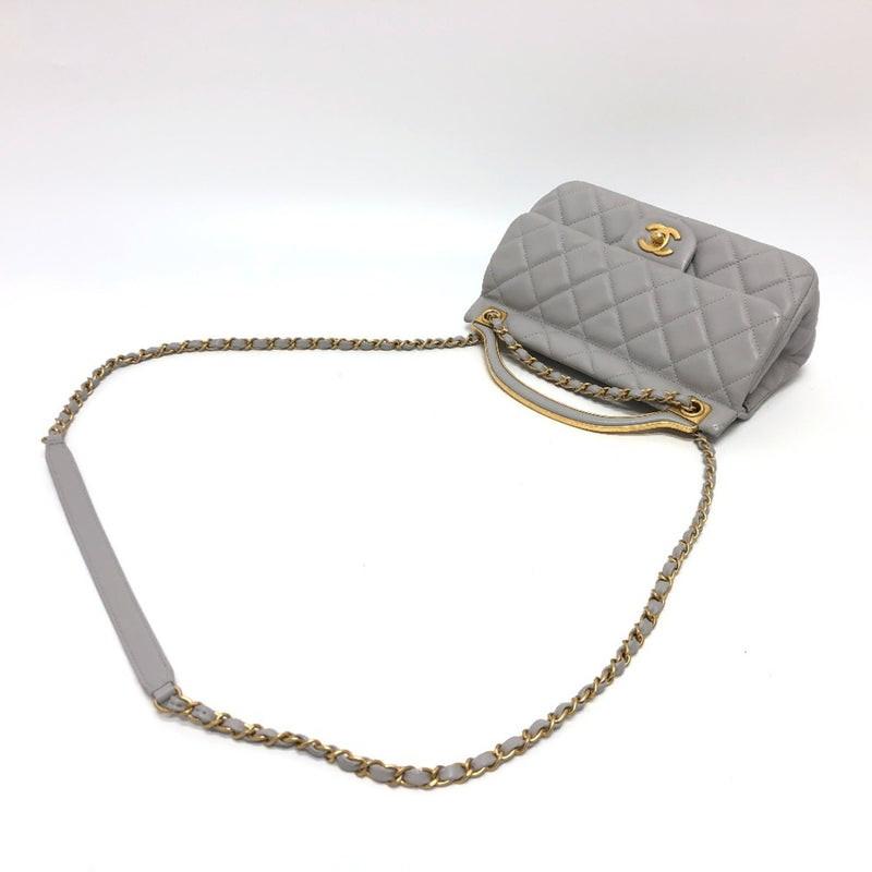 Chanel 2WAY Crossbody Shoulder Shoulder Bag gray GoldHardware