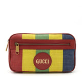 GUCCI Gucci Baiadera Stripe Body Bag Waist Second Canvas Leather Red Yellow Blue 625895