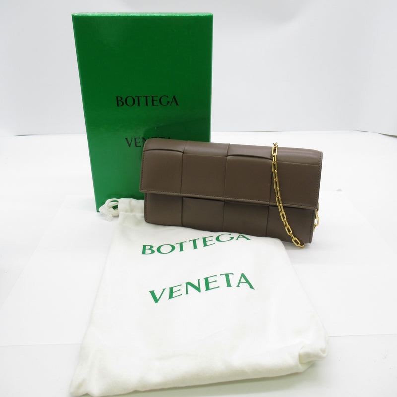 BOTTEGA VENETA Chain wallet Brown Lambskin (sheep leather) 742098VCQC42560