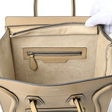 CELINE Luggage Micro 18979 Drummed Calfskin Beige S-155996