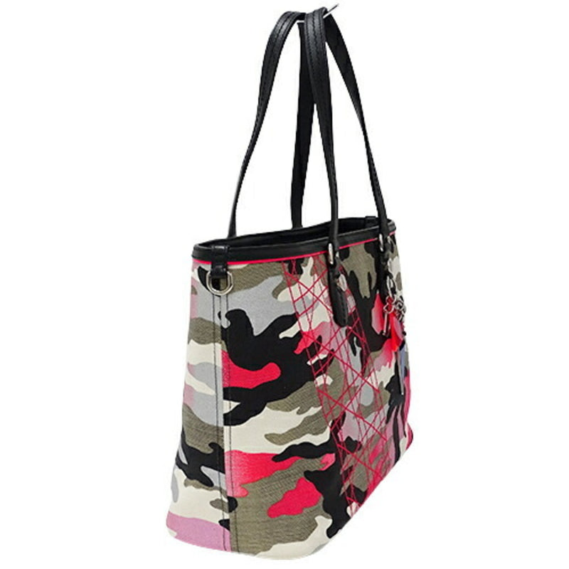 Christian Dior Bag Women's Tote Shoulder Canvas Pink Khaki Black Camouflage Anselm Lyle Collaboration