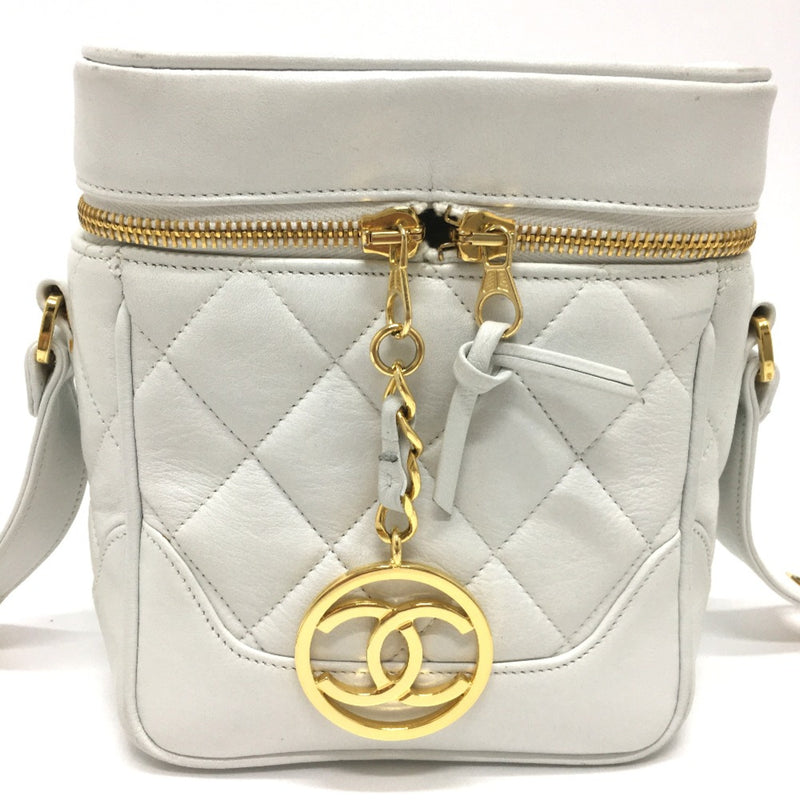 Chanel CC Mark Vanity Shoulder Bag White GoldHardware