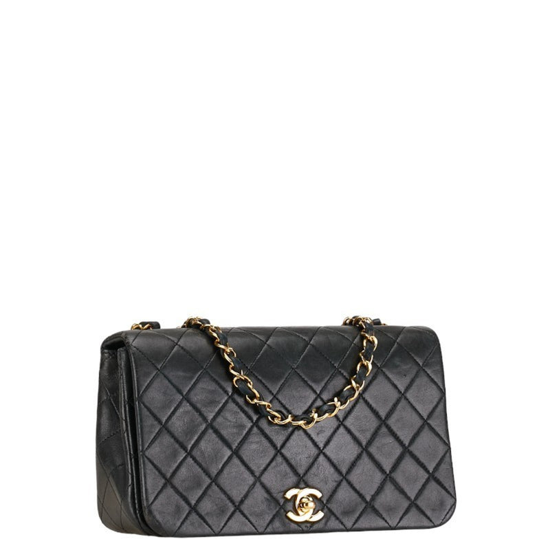 Chanel Matelasse 23 Coco Mark Single Flap Chain Shoulder Bag Black Lambskin Women's CHANEL