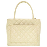 Chanel Reprint Tote Caviar Skin Ivory Gray Bag