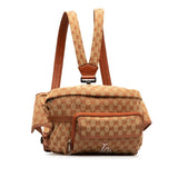 Gucci GG Canvas LA Angels Patch Body Bag Backpack 536842 Brick Red Beige Leather Women's GUCCI