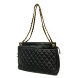 Chanel Shoulder Bag Matelasse Chain Lambskin Black Women's