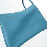 HERMES Lindy 30 Turquoise R Stamp (around 2014) Women's Taurillon Clemence Shoulder Bag