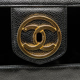 Chanel Coco Mark Handbag Vanity Bag Shoulder Black Leather Women's CHANEL