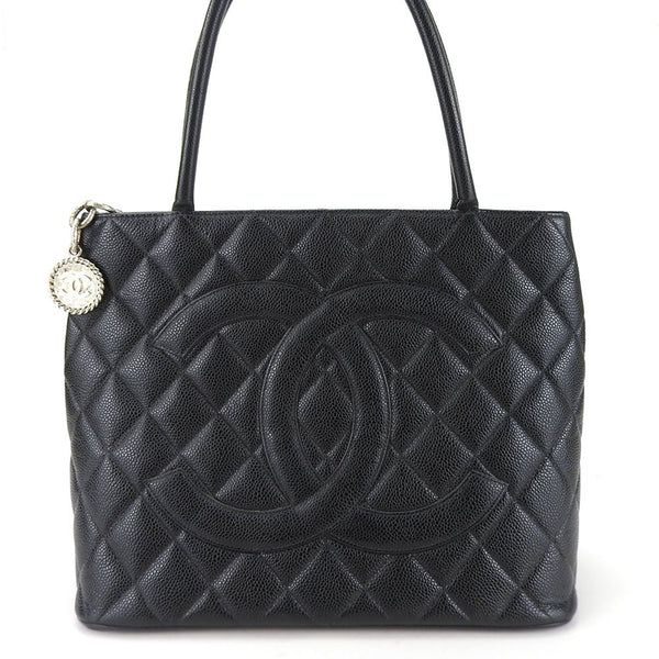 Chanel Tote Bag, Reproduction Tote, Caviar Skin, Black, No. 6, Coco Mark, Women's, CHANEL