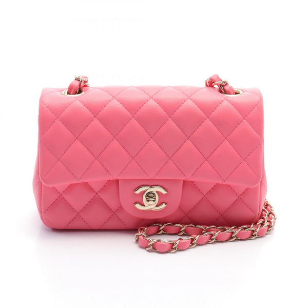 CHANEL Matelasse 20 Shoulder Bag Leather Women's Pink A69900