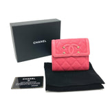 Chanel AP0375 CC filigree medium wallet Trifold wallet Pink Based