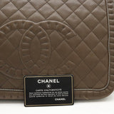 CHANEL Coco Mark Matelasse Shoulder Bag Chain Quilted Leather Mocha Brown