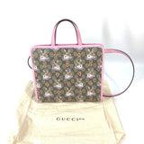 Gucci 630542 Children's Rabbit 2WAY Hand Bag Shoulder Bag Tote Bag Beige x Pink