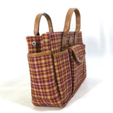 Gucci 628159 check Tote Bag Hand Bag Brown/Bordeaux Based