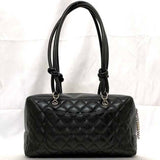 Chanel Boston bag f-21268 Black Cambon A25171 Bowling Lambskin 10 series CHANEL Coco mark black Ladies