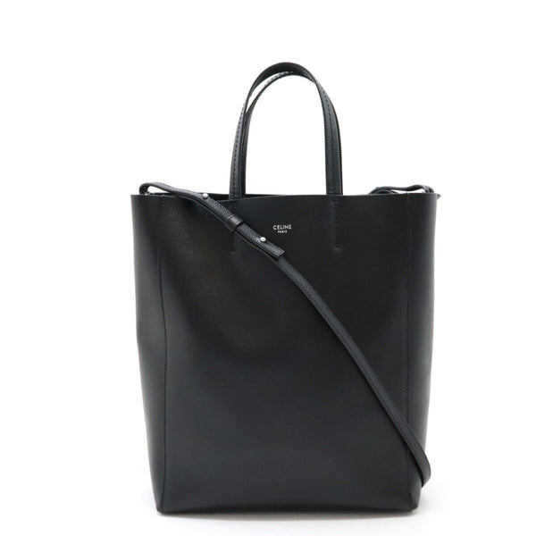 CELINE Celine Vertical Cabas Small Tote Bag Handbag Shoulder Leather Black 189813