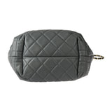 CHANEL Chanel Bag Handbag Lambskin Grey Matelasse Coco Mark Shoulder Tote Quilted