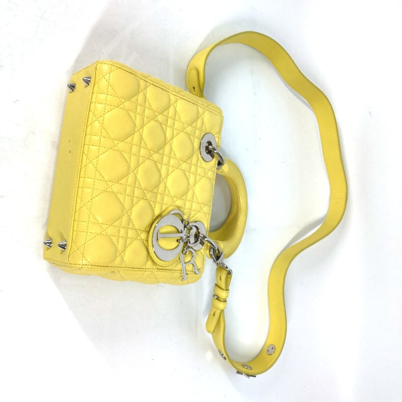 CHRISTIAN DIOR M0532PCAL LADY CHRISTIAN DIOR LADYDIOR 2WAY Hand Bag Star Shoulder Bag Hand Bag yellow