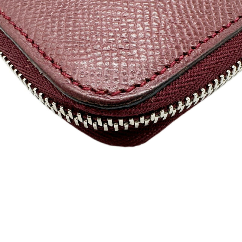 HERMES Azap Long Silk In Round Wallet Epson Rouge H □R engraved 2014 Women's Men's