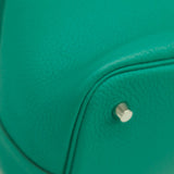 HERMES Picotin Lock MM Handbag Taurillon Clemence Leather Vert Vertigo Green