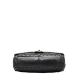 Chanel Coco Mark Chain Shoulder Bag Black Gold Lambskin Women's CHANEL