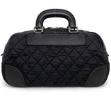 Chanel Boston Bag Black Silver Paris New York A33103 Nylon Leather 10th CHANEL Coco Mark Quilting Wild Stitch Women's