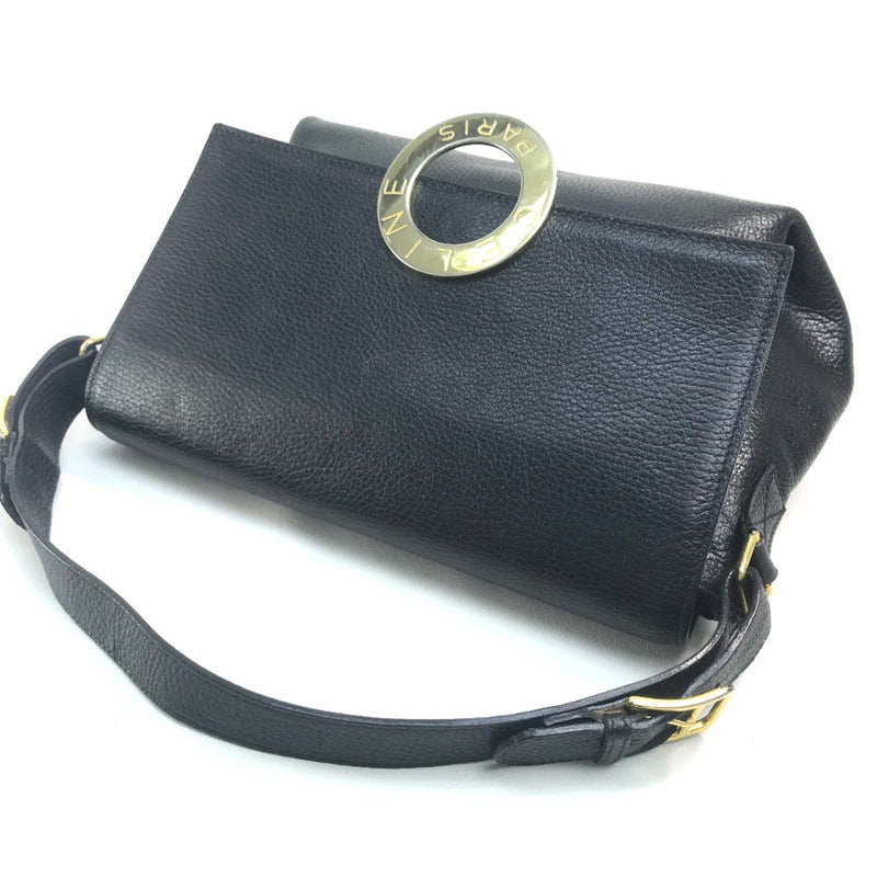 CELINE vintage Kaban One Shoulder Bag Hand Bag Black x GoldHardware