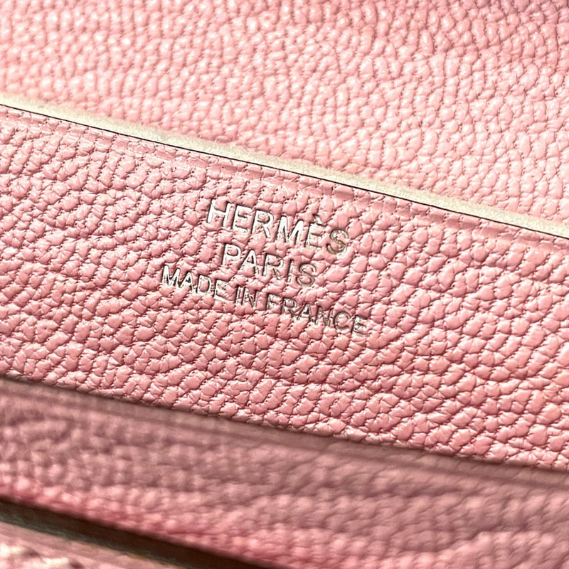 Hermes HHardware Machi has Long Wallet Rose cherry pink SilverHardware