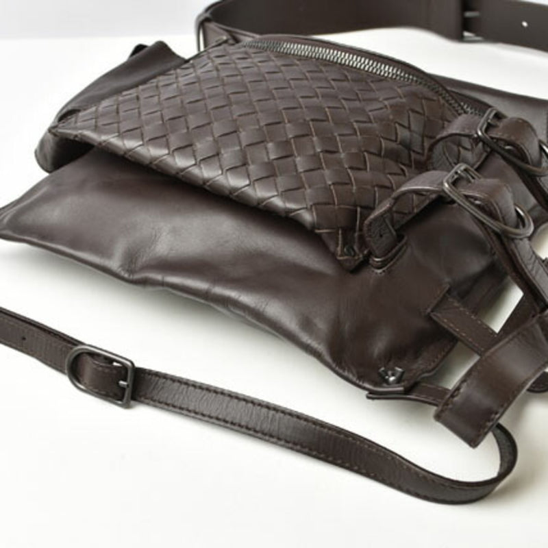 Bottega Veneta Shoulder Bag/Waist Pouch BOTTEGA VENETA Body Bag Leather Dark Brown 121604 V4651 2040