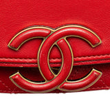 Chanel Coco Mark Handbag Shoulder Bag Red Leather Women's CHANEL