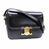 Celine Shoulder Bag Teen Triomphe Women's Black Calfskin 188423BF.38NO A2236126