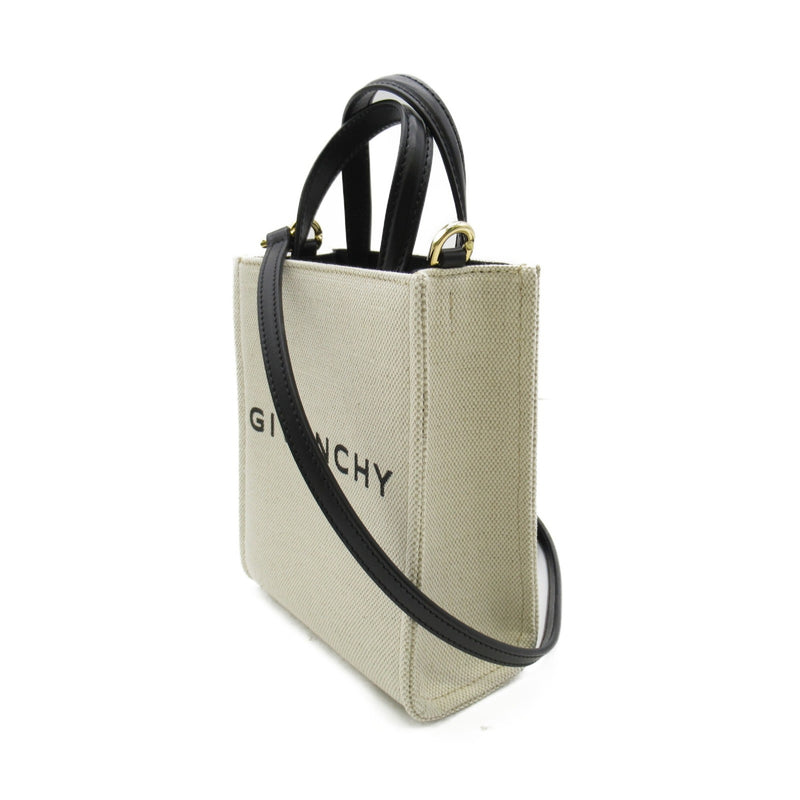 GIVENCHY 2wayShoulder Bag Beige Black canvas leather BB50R9B1DR255