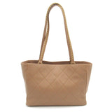 CHANEL Shoulder Tote Beige leather AS3508