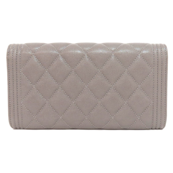 Chanel Boy Long Wallet Caviar Skin Women's CHANEL