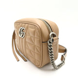 GUCCI GG Marmont Shoulder Bag Beige leather 634936