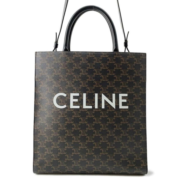 Celine Tote Bag Triomphe Vertical Cabas Medium CELINE 2way Shoulder Black