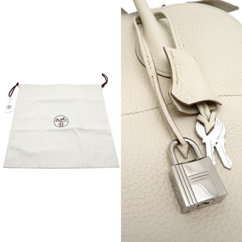 Hermes Bolide 31 Y stamp Palladium (silver) hardware Women's handbag Taurillon Clemence Beton (beige)